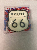 Route 66 Dog Cookie in gift packaging